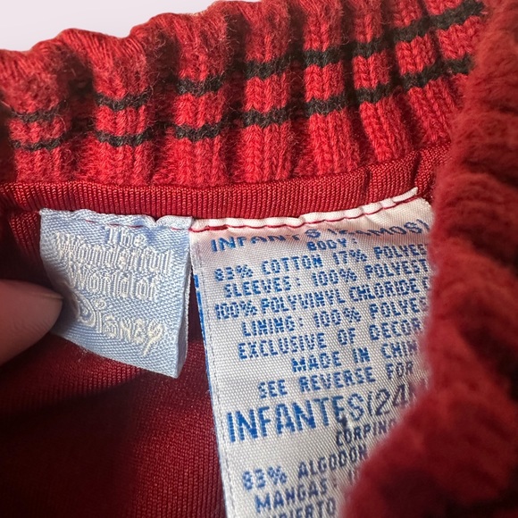 Baby Wonderful World Of Disney Faux Leather Sleeve Mickey Mouse Bomber Jacket - Picture 11 of 11